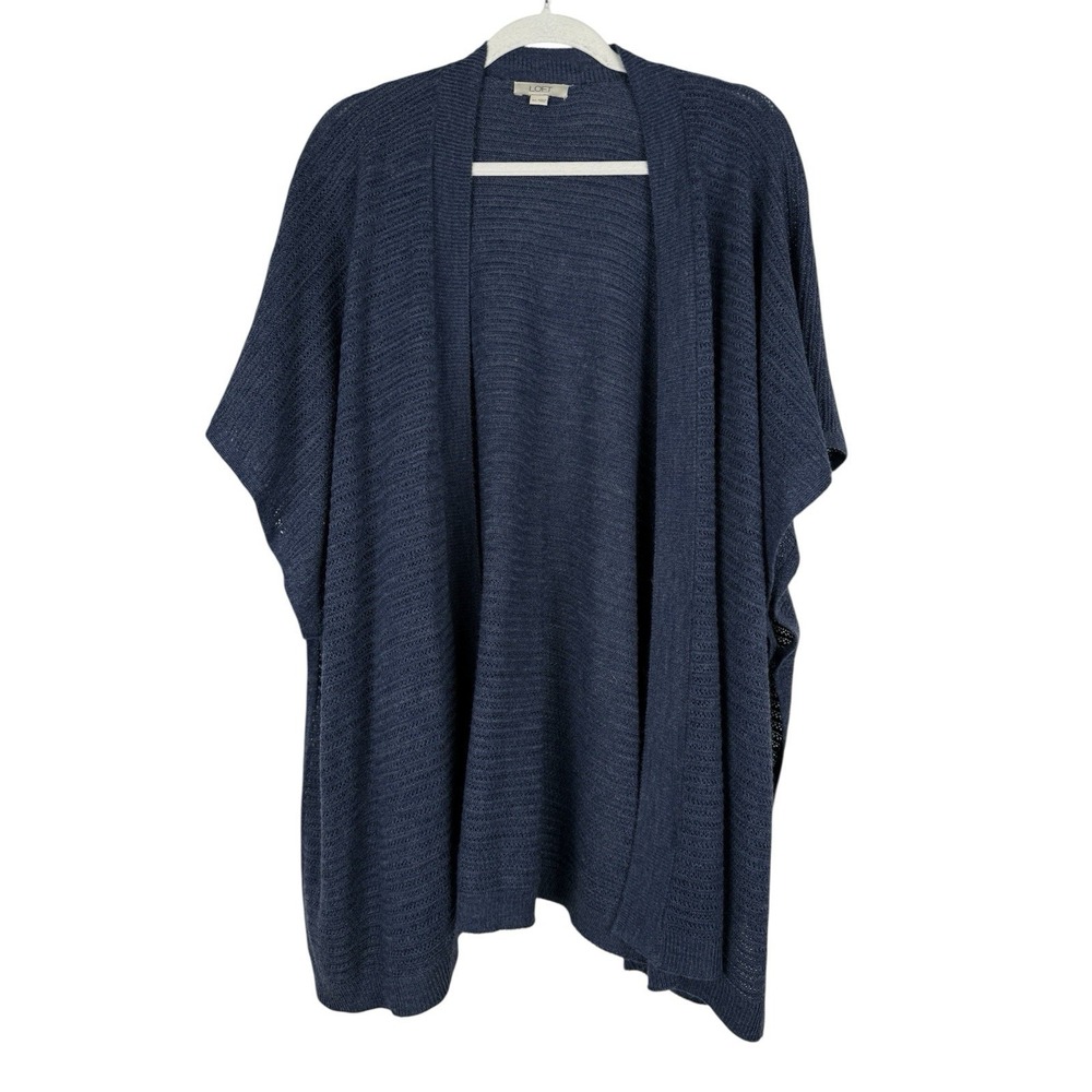 Loft Open‎ Front Knit Cardigan Sleeveless Womens Size M/L Navy Sweater Casual
